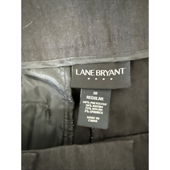 Lane Bryant Dress Pants Womens Size 18 Regular Gray Wide Leg Trousers - Picture 5 of 11